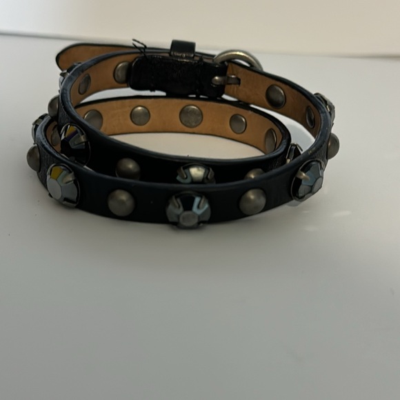 J. Crew leather double wrap crystal bracelet - Picture 2 of 3